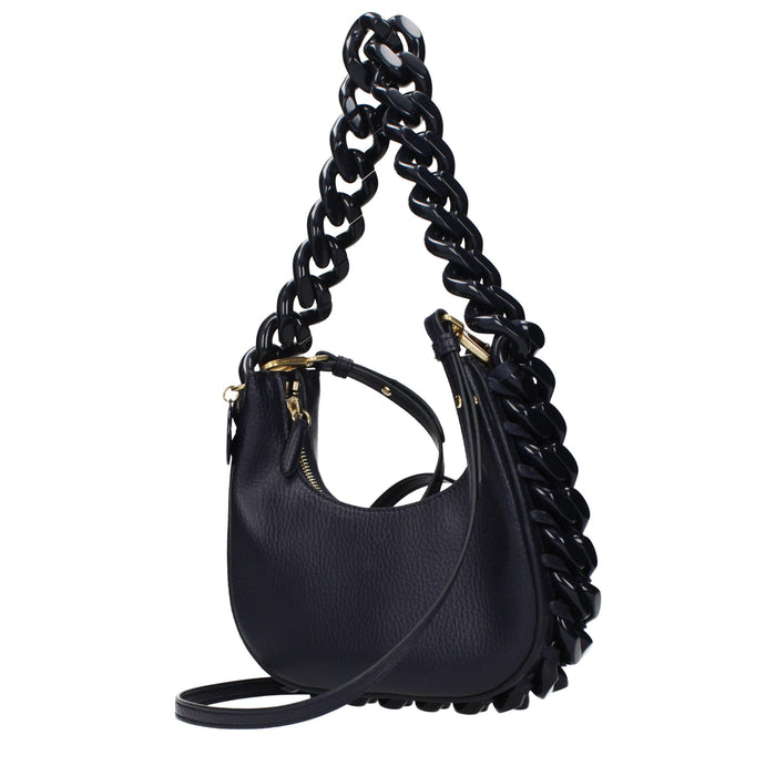 Blue Leather Shoulder Bag