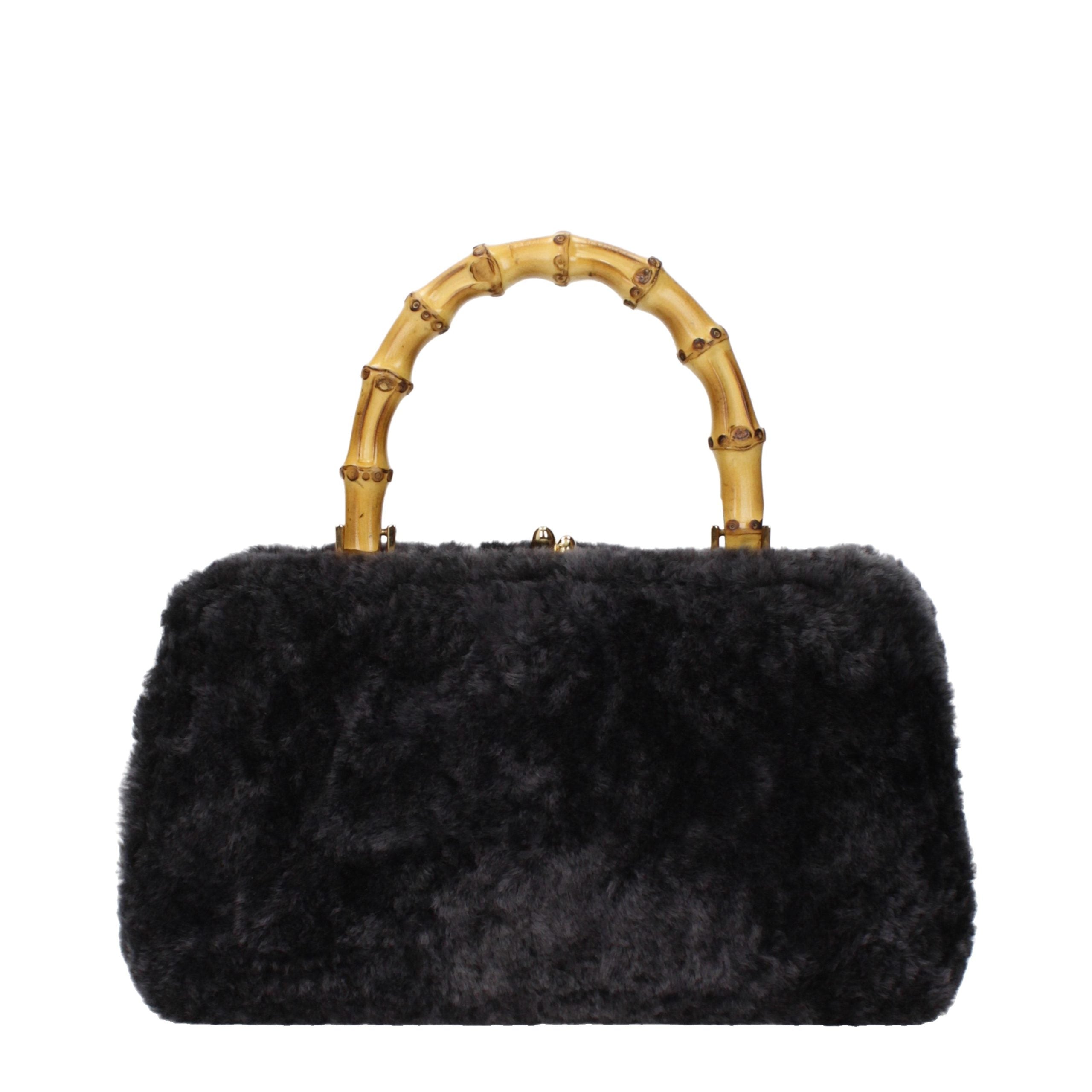 Black Fur Handbag Bag