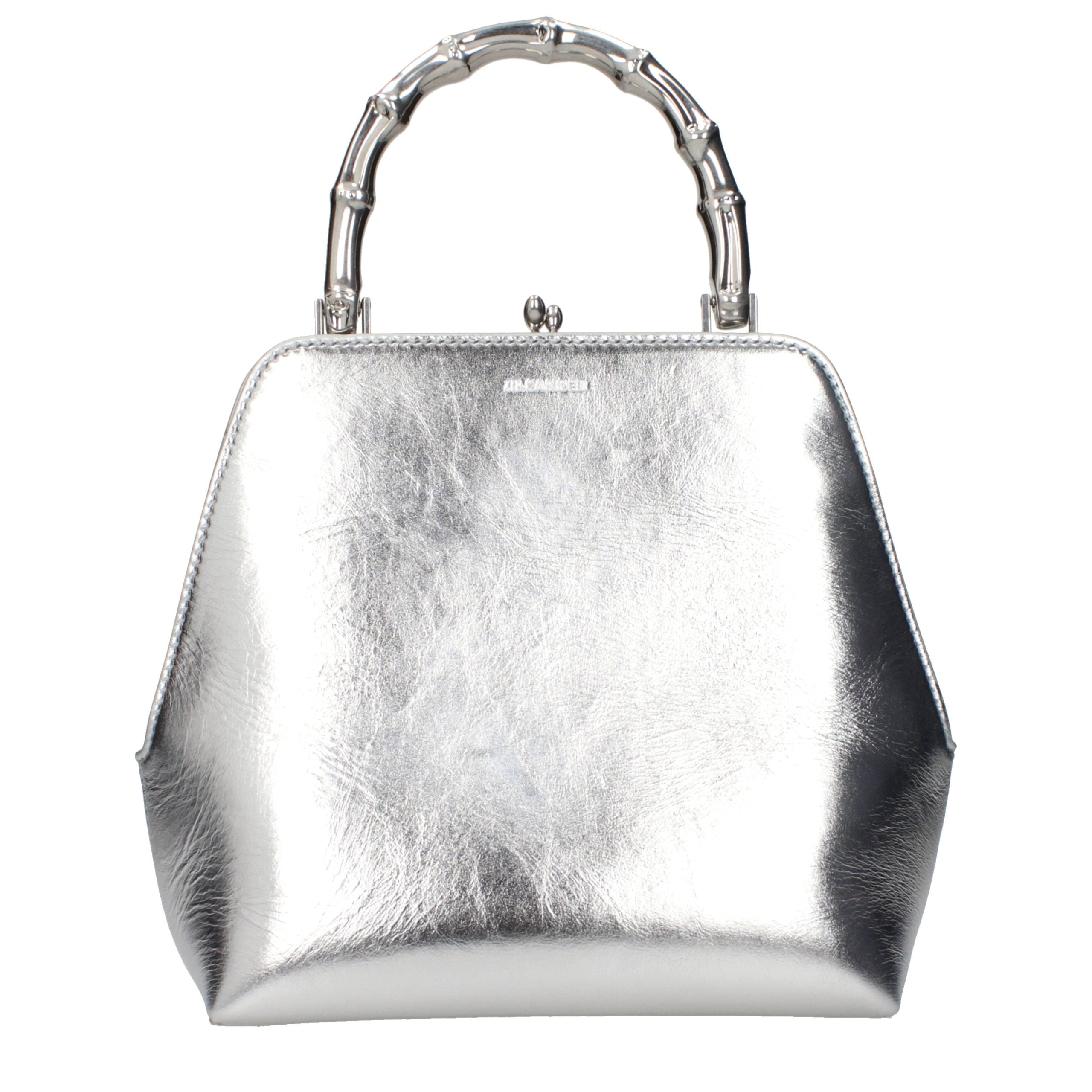 Gray Leather Handbag Bag