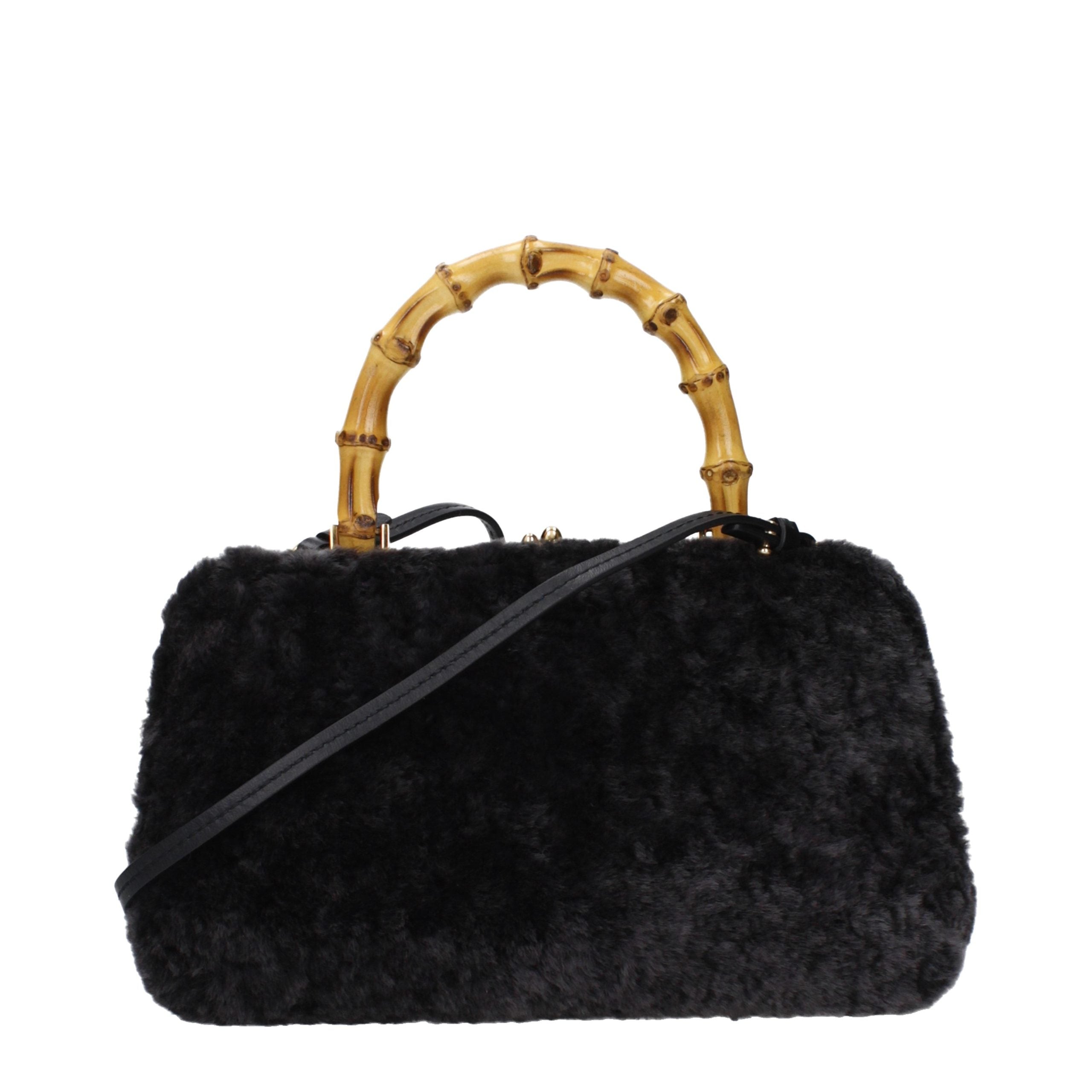 Black Fur Handbag Bag
