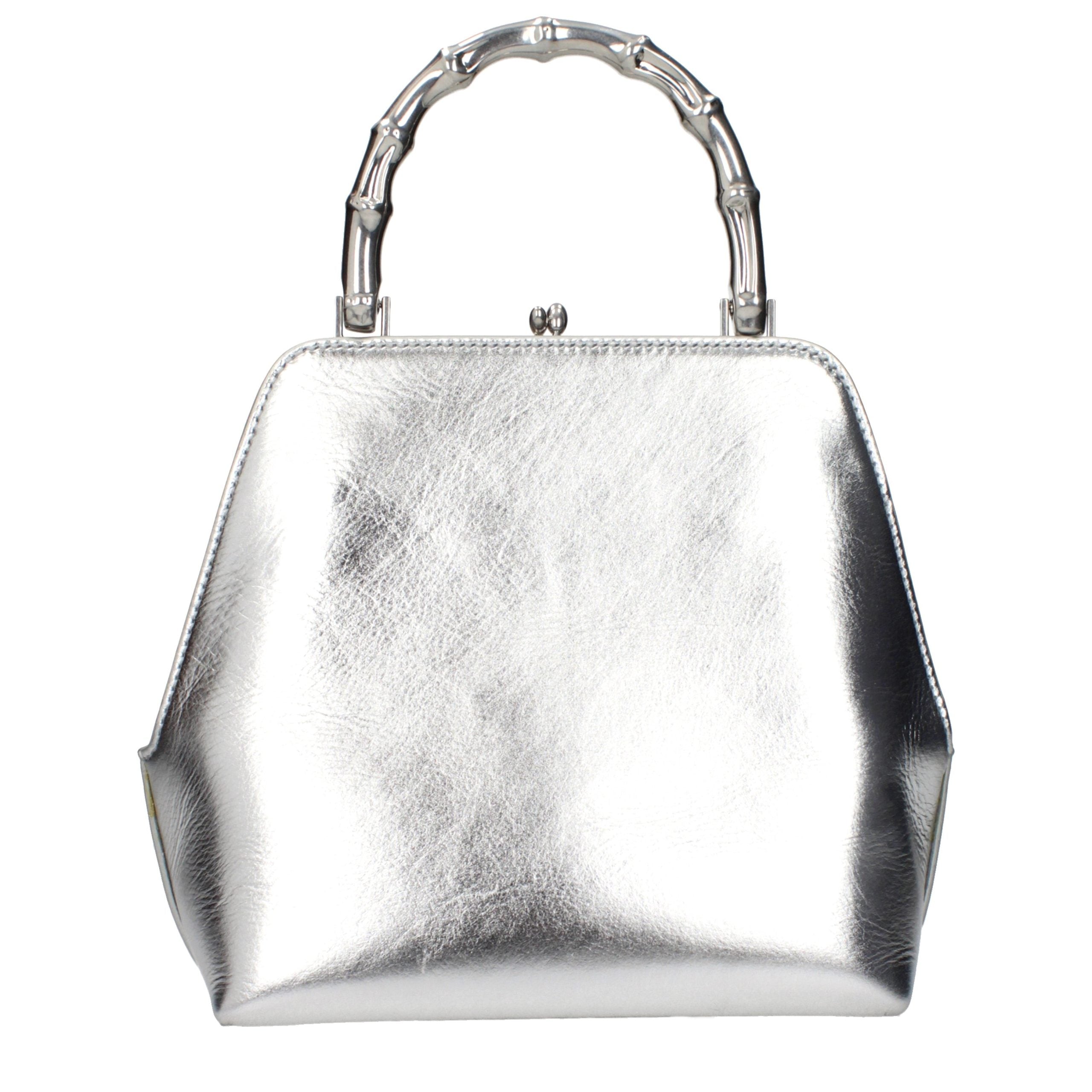 Gray Leather Handbag Bag