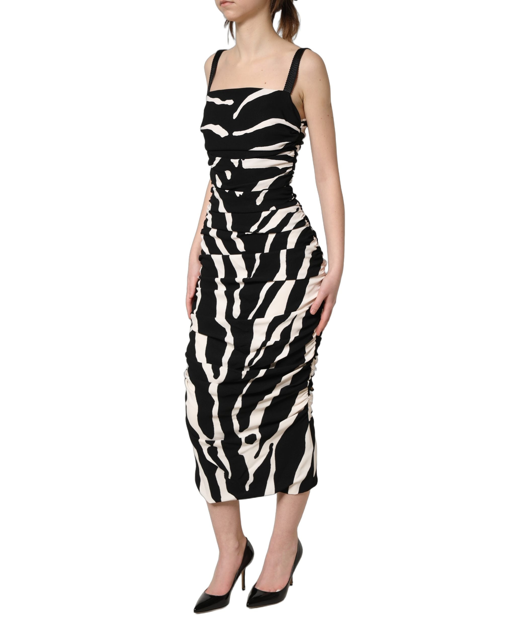Dolce & Gabbana 95% Viscose 5% Spandex; lining 91% Silk 9% Spandex dress in black — view 4