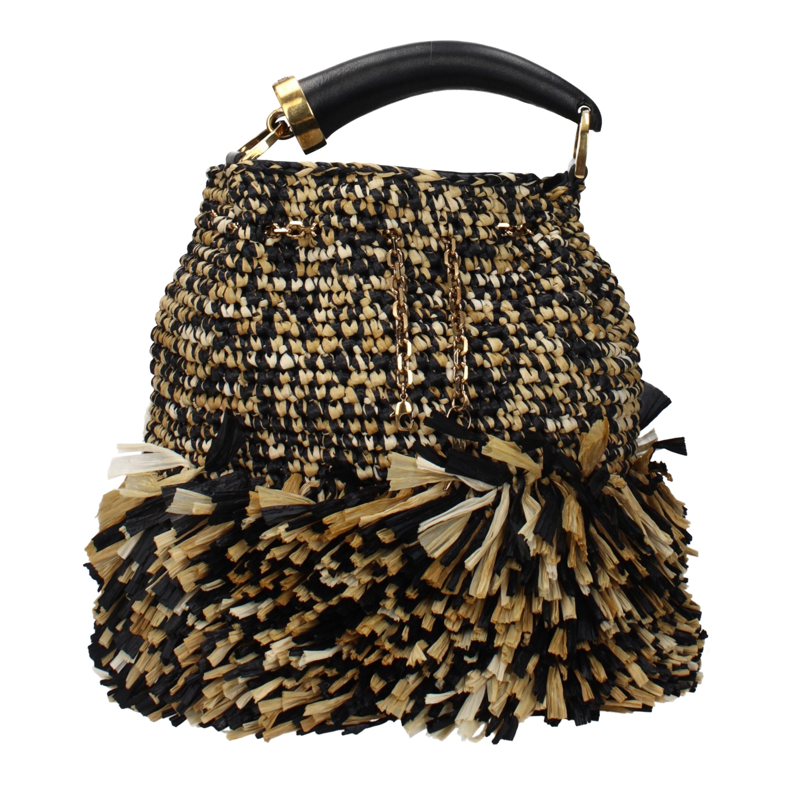 Beige Raffia Handbag Bag