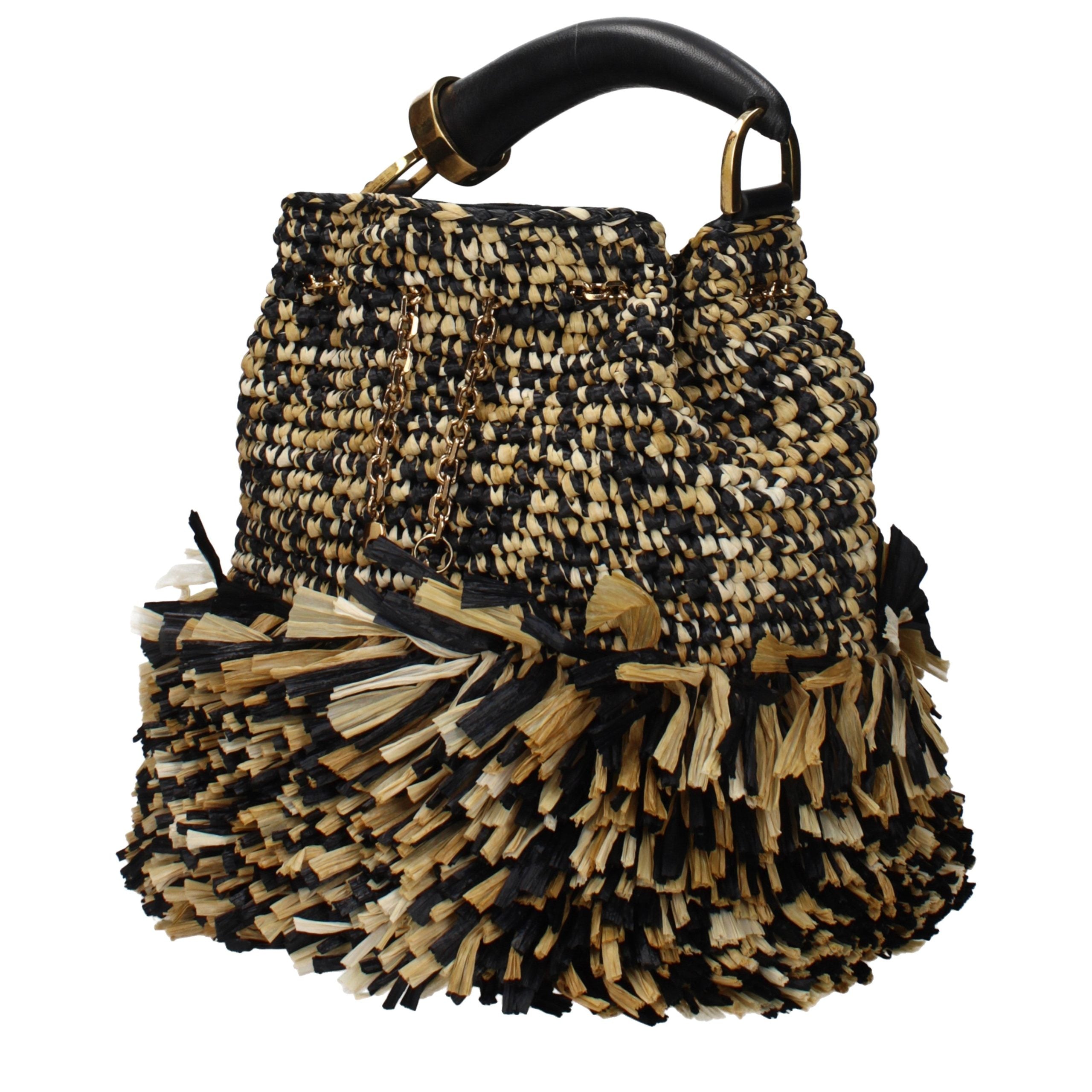Beige Raffia Handbag Bag
