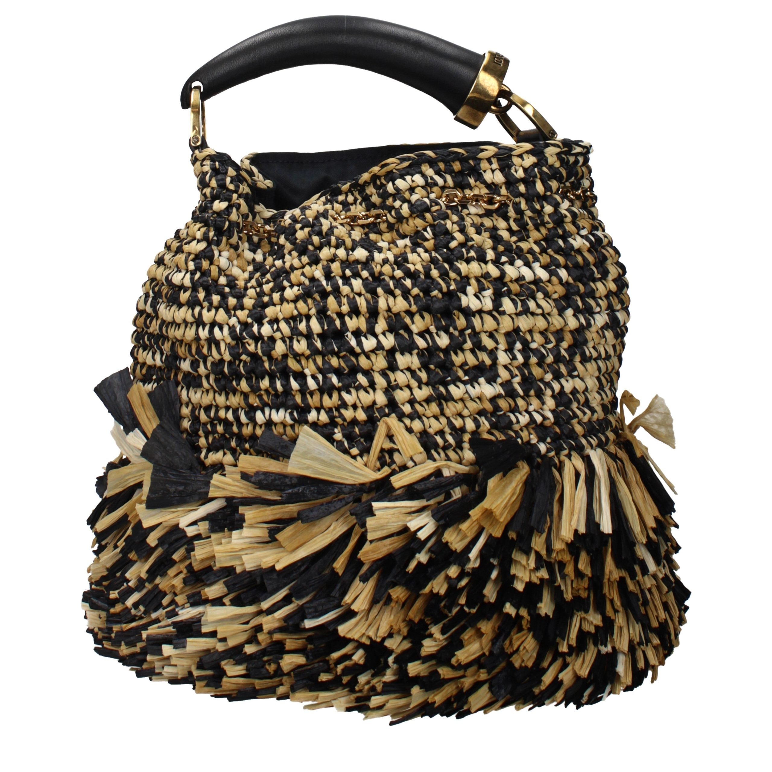 Beige Raffia Handbag Bag