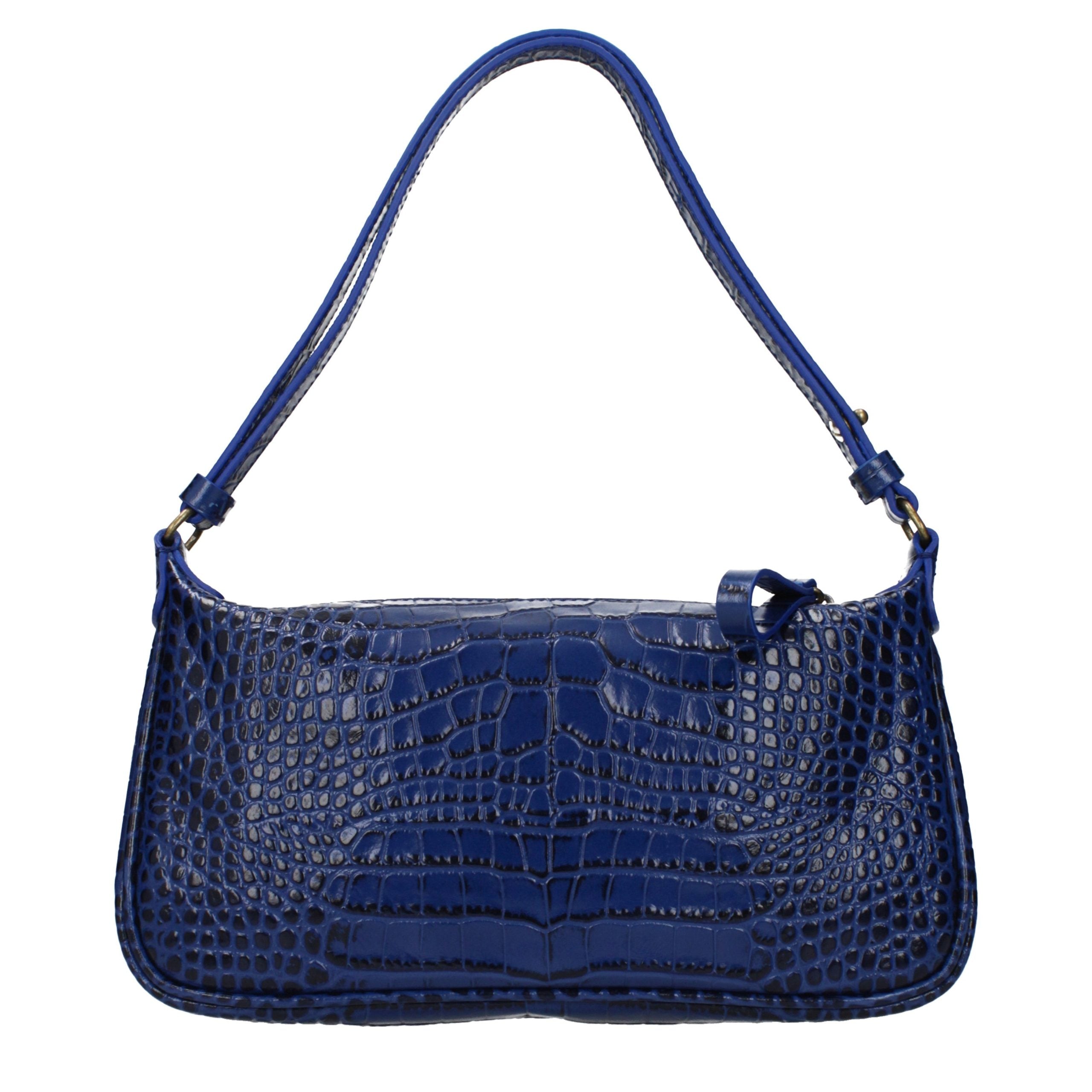 Blue Leather Handbag Bag