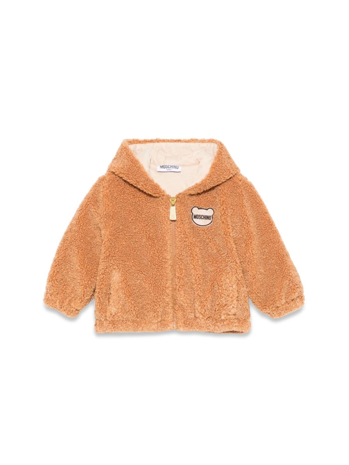 Hooded Jacket Brown Polyester