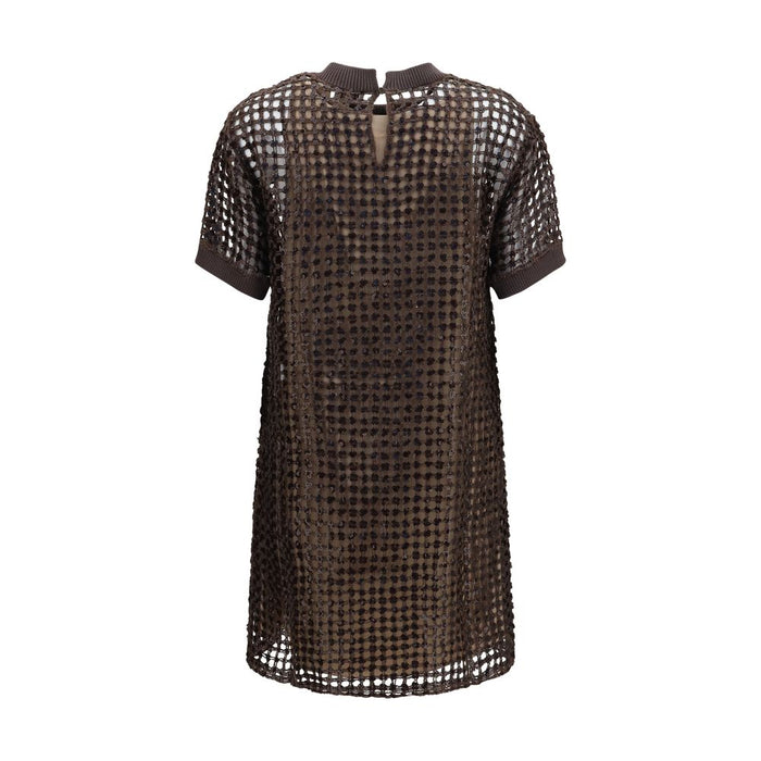 Brunello Cucinelli 52% Silk dress in brown — view 2