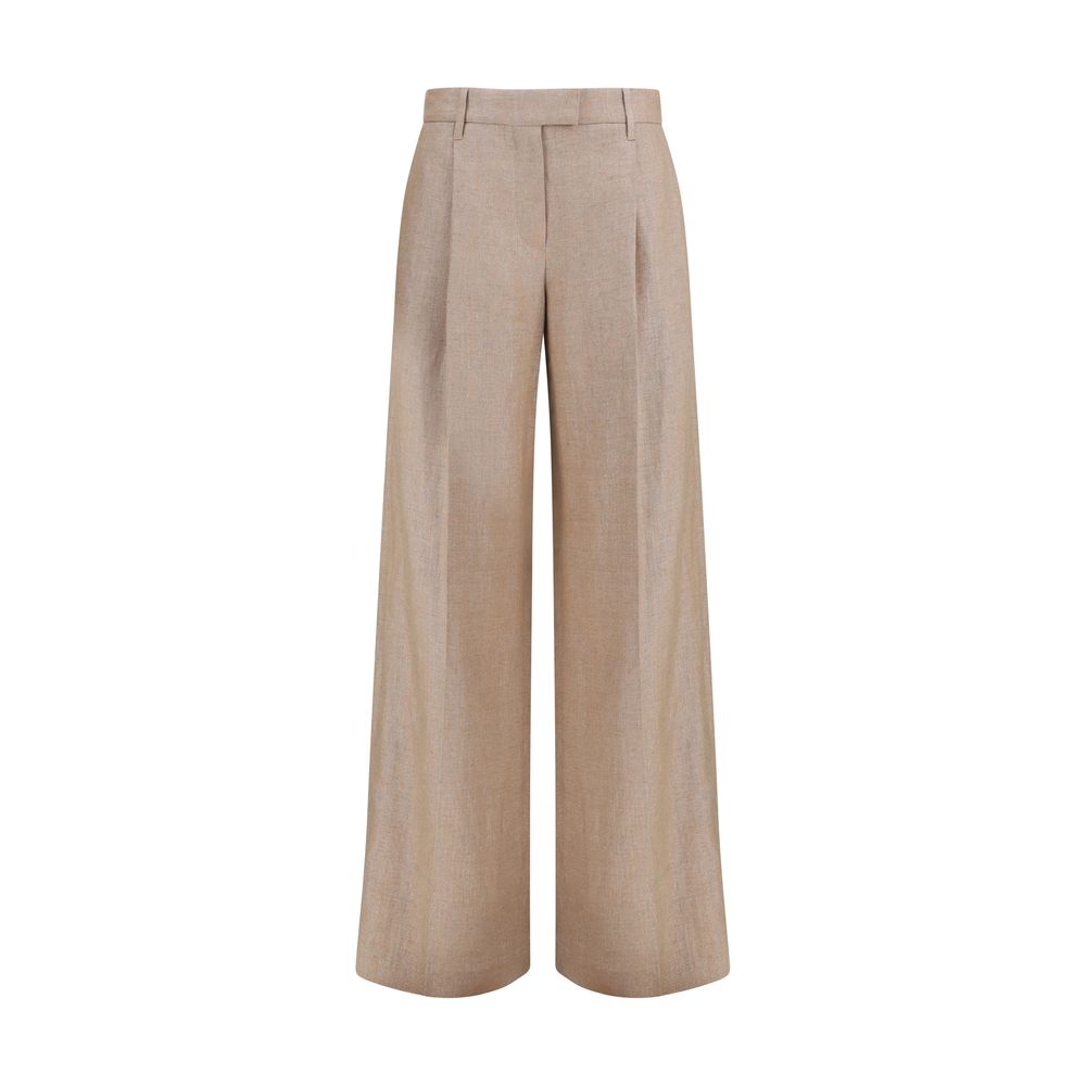 Brunello Cucinelli 92% Linen trousers in beige