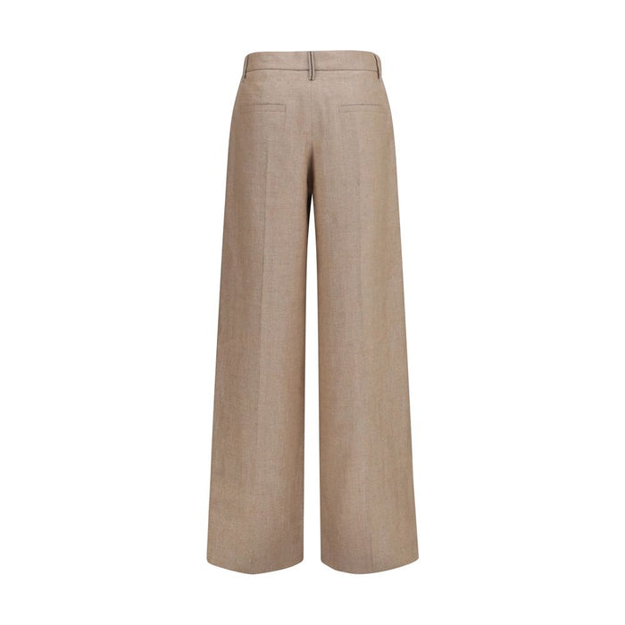 Brunello Cucinelli 92% Linen trousers in beige — view 2