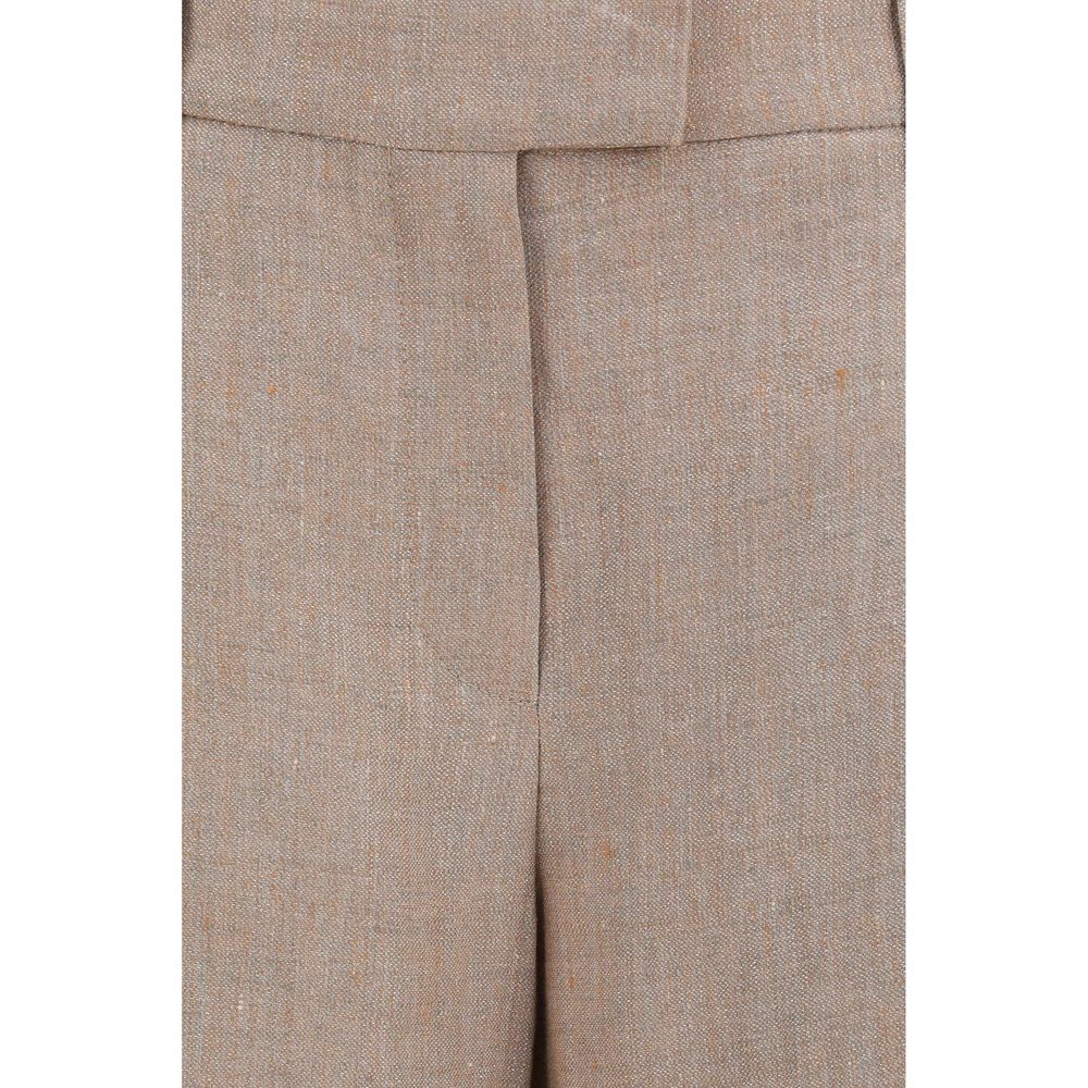 Brunello Cucinelli 92% Linen trousers in beige — view 3