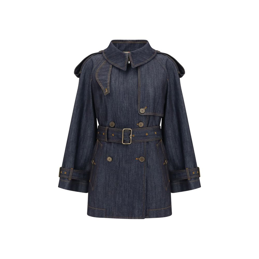 Burberry 100% Cotton trench coat in blue