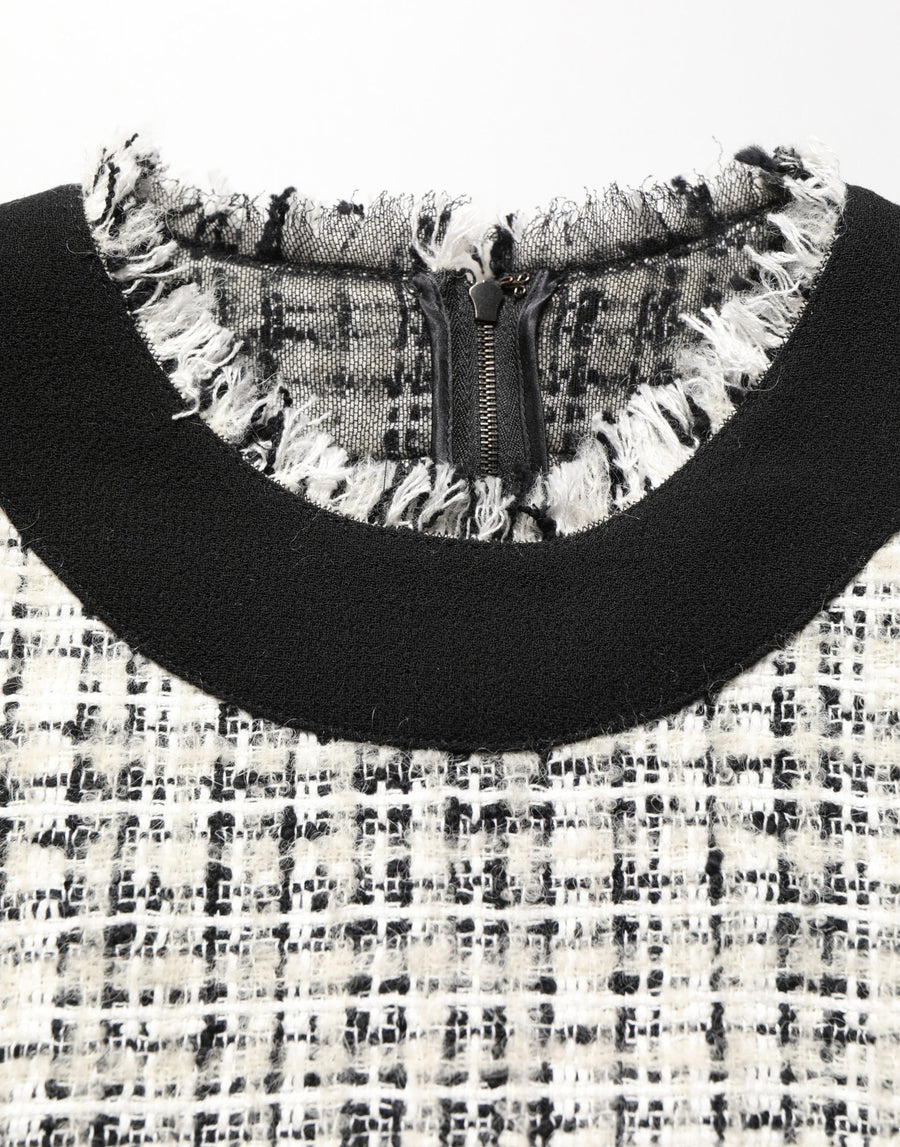 Dolce & Gabbana 33% Cotton 25% Wool 16% Acrylic 9% Polyester 6% Alpaca 6% Mohair 5% Nylon midi dress in black