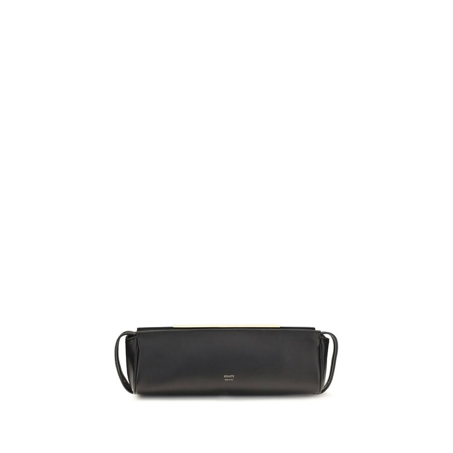 Khaite 100% Calf Leather Bos Taurus clutch in black
