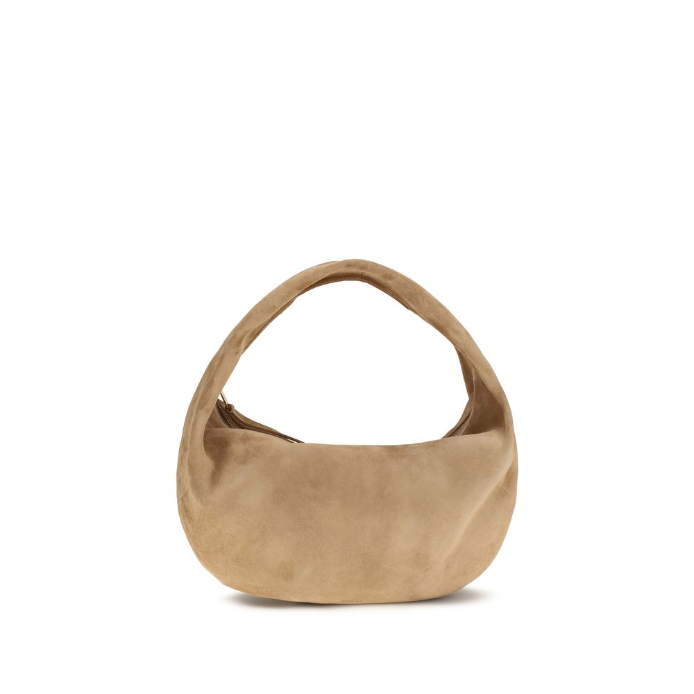 Khaite 100% Calf Suede hobo bag in beige