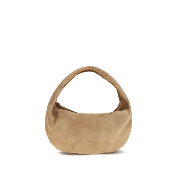 Khaite 100% Calf Suede hobo bag in beige