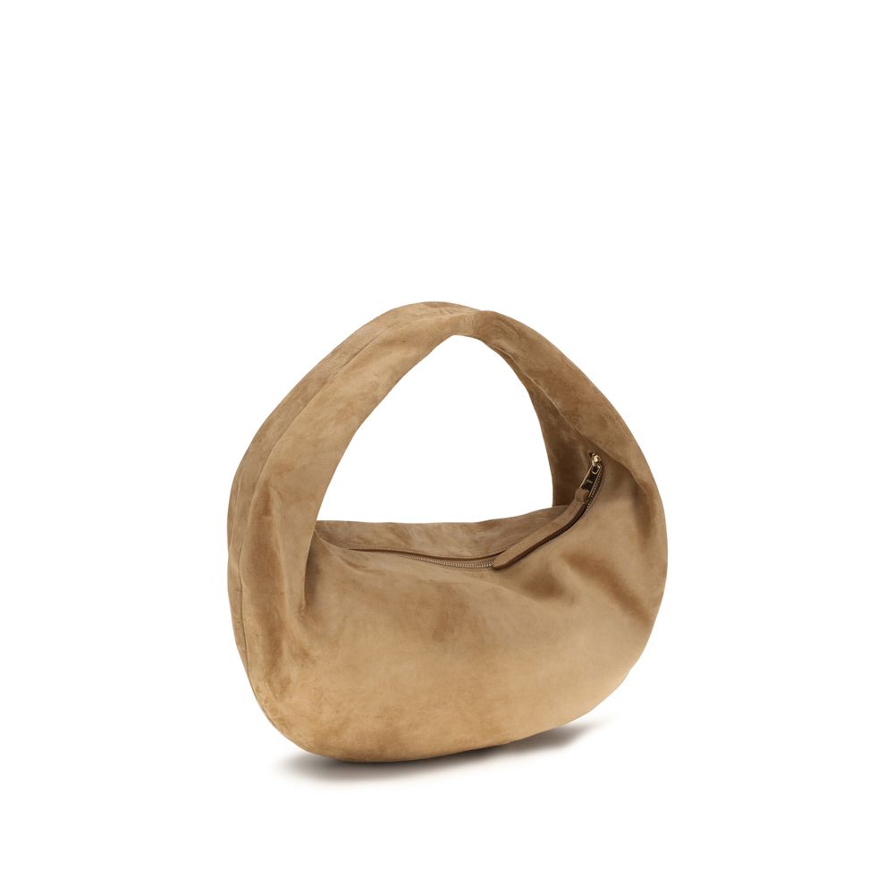 Khaite 100% Calf Suede hobo bag in beige — view 3