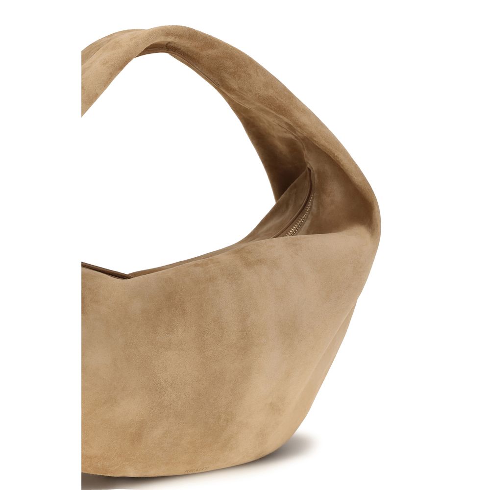 Khaite 100% Calf Suede hobo bag in beige — view 4