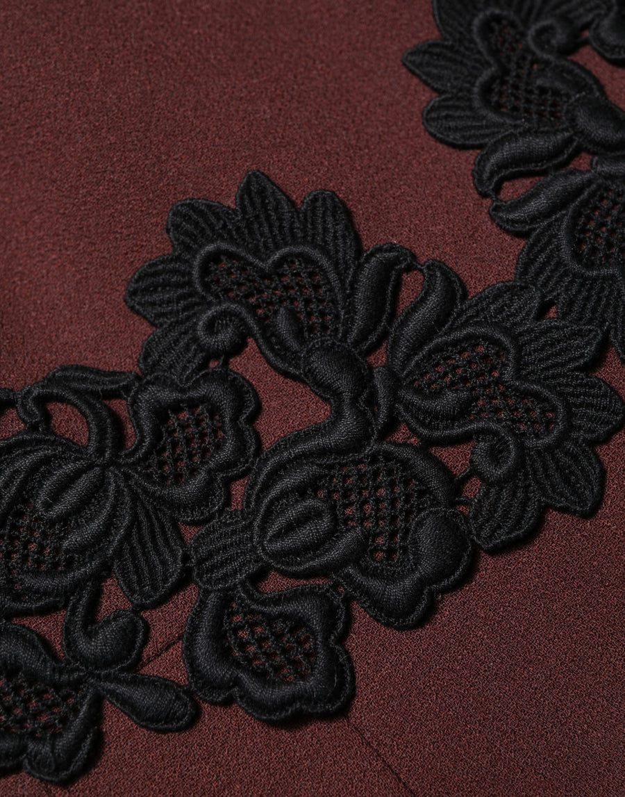 Dolce & Gabbana 89% Virgin Wool dress in maroon
