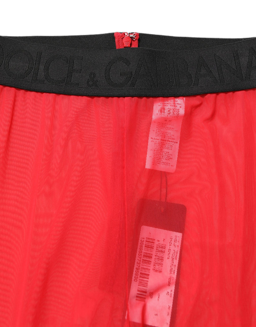 Dolce & Gabbana 82% Nylon leggings in red