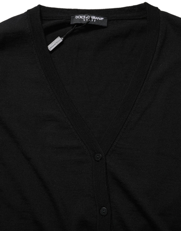 Dolce & Gabbana 100% Virgin Wool cardigan in black