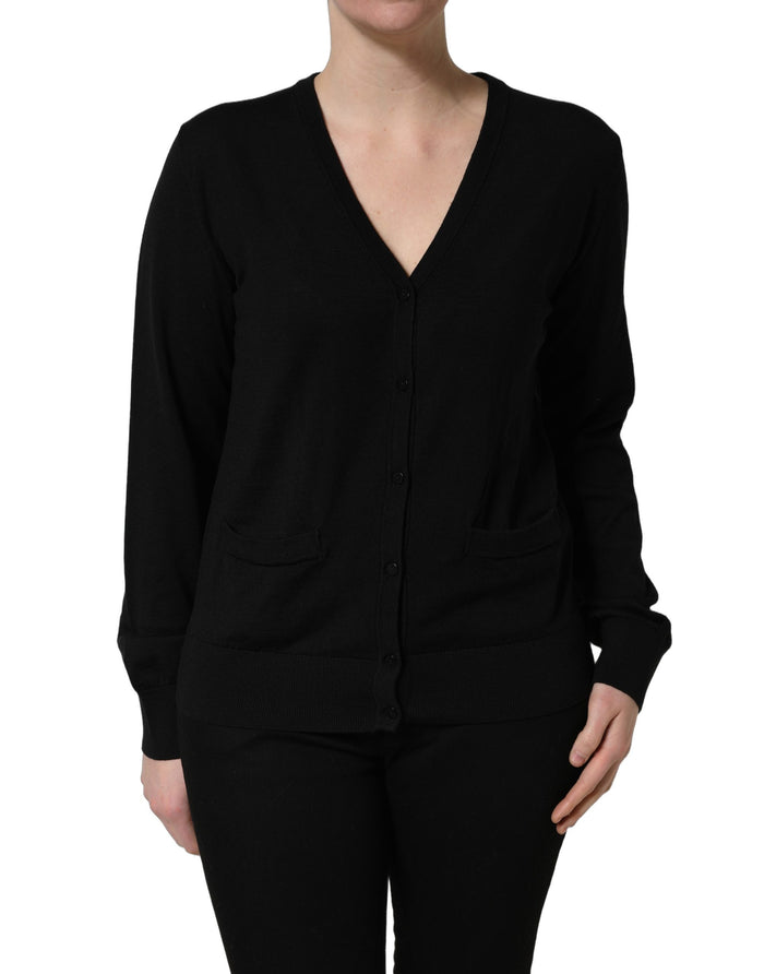 Dolce & Gabbana 100% Virgin Wool cardigan in black — view 2