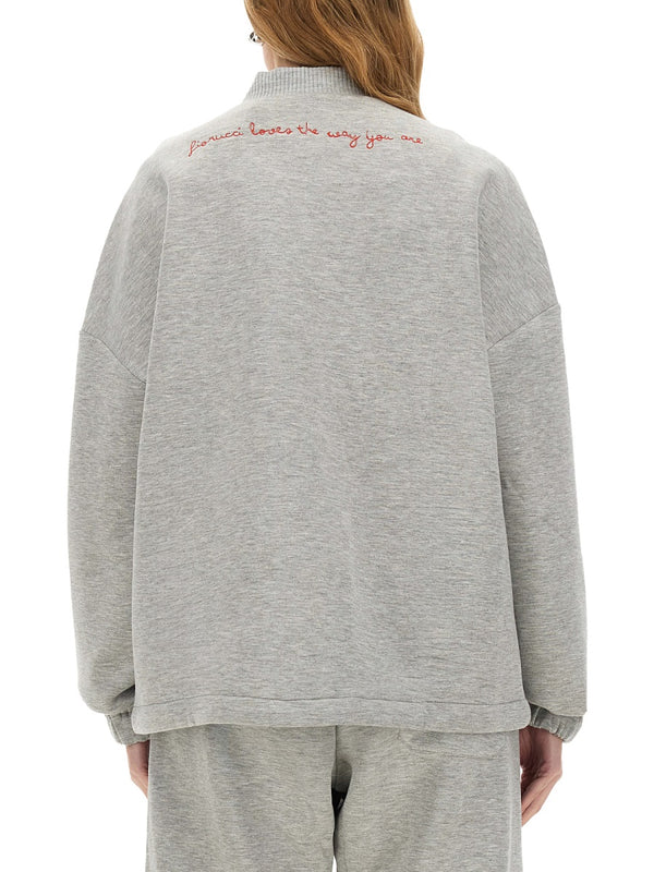 Zippered Sweatshirt Angel Grey Viscose Sweatshirts