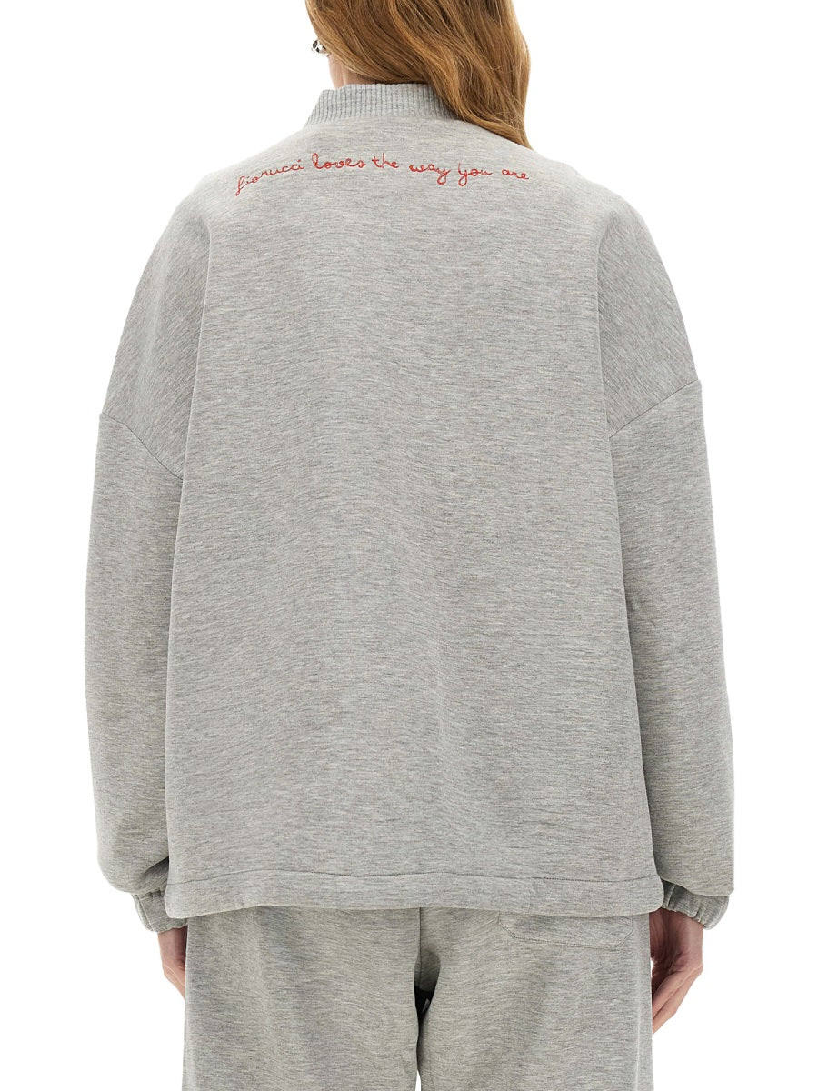 Zippered Sweatshirt Angel Grey Viscose Sweatshirts