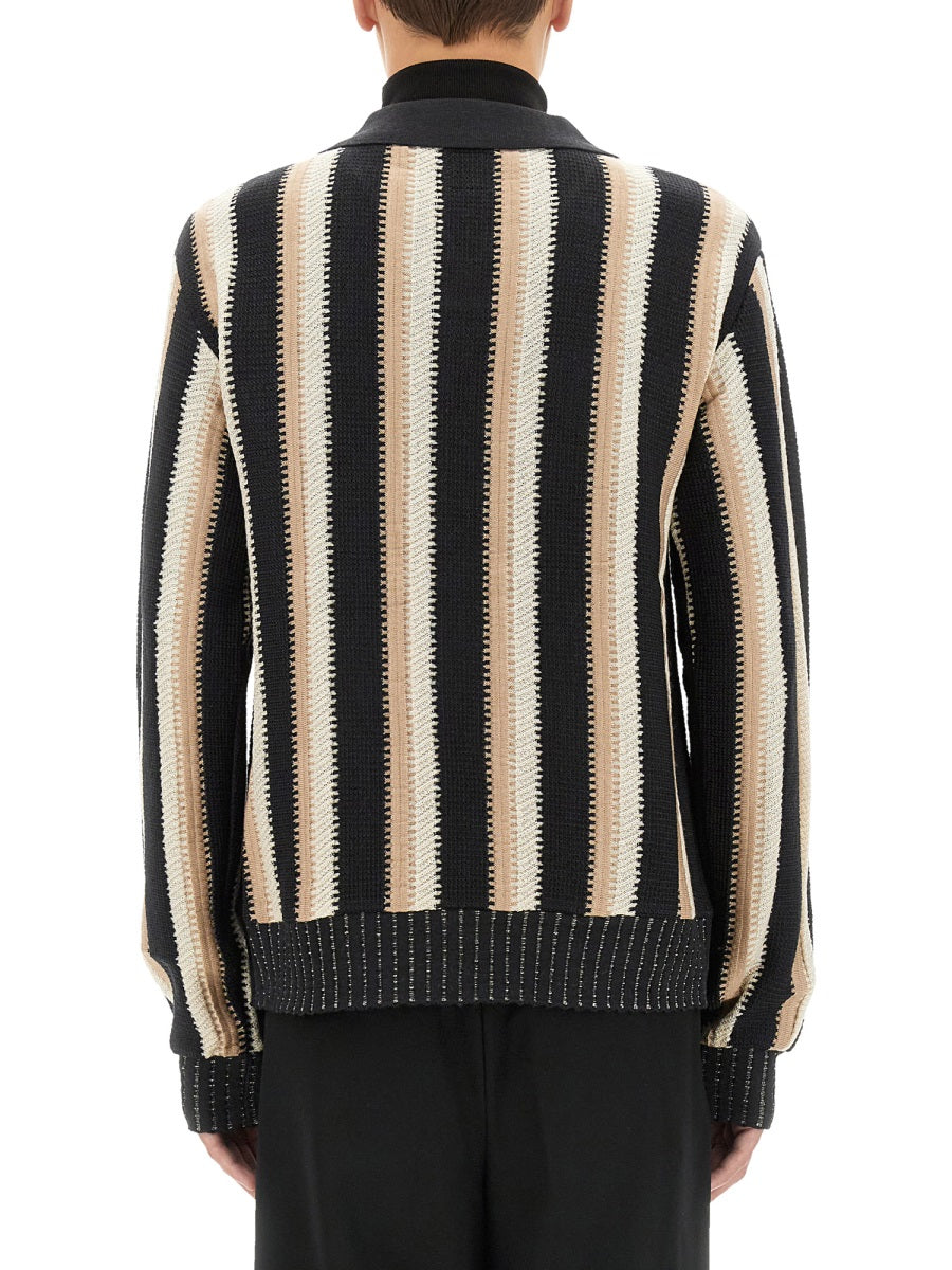 Regular Fit Knit Shirt Black Acrylic Jumpers