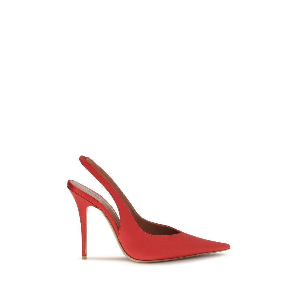Amina Muaddi 100% Silk pump in red