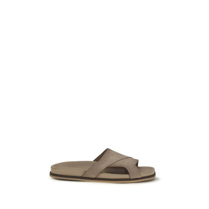 Santoni Upper: 100% Calf Leather Bos Taurus; Sole: 100% Rubber sandals in beige