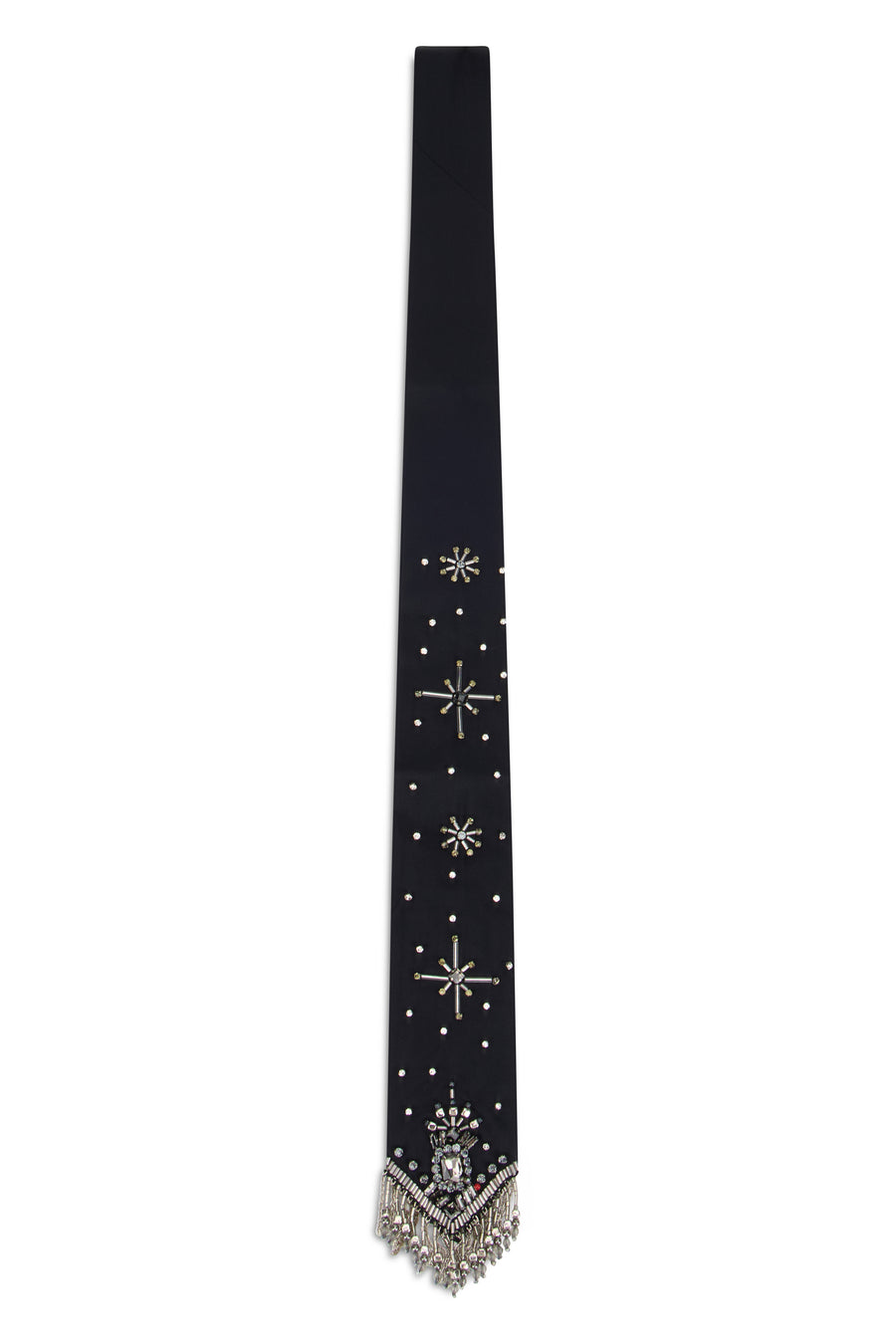 Tie Black Viscose Scarf
