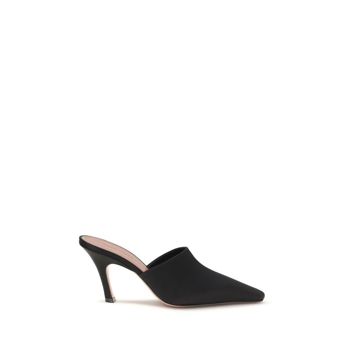 Amina Muaddi 100% Silk mule in black