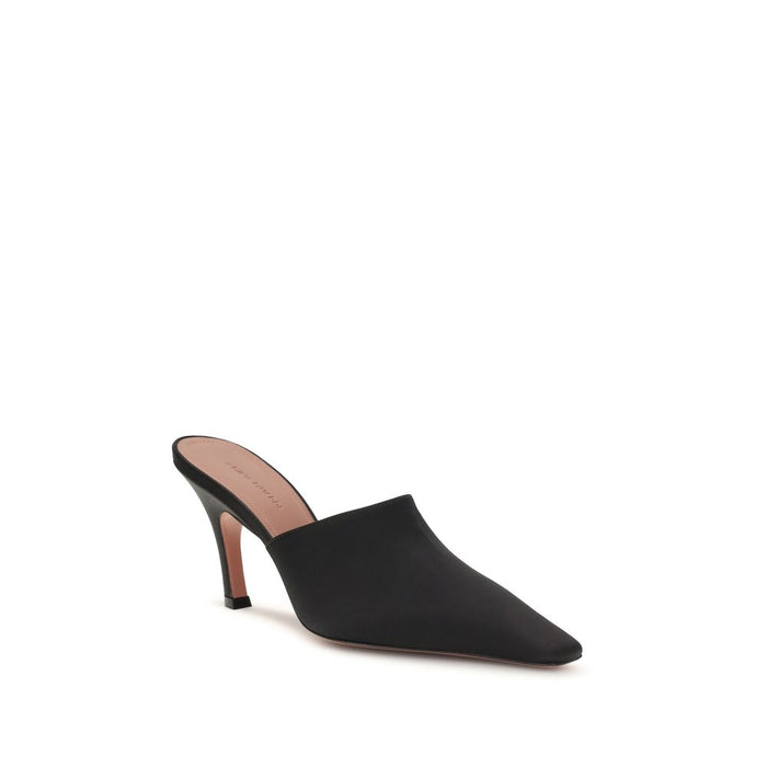 Amina Muaddi 100% Silk mule in black — view 2