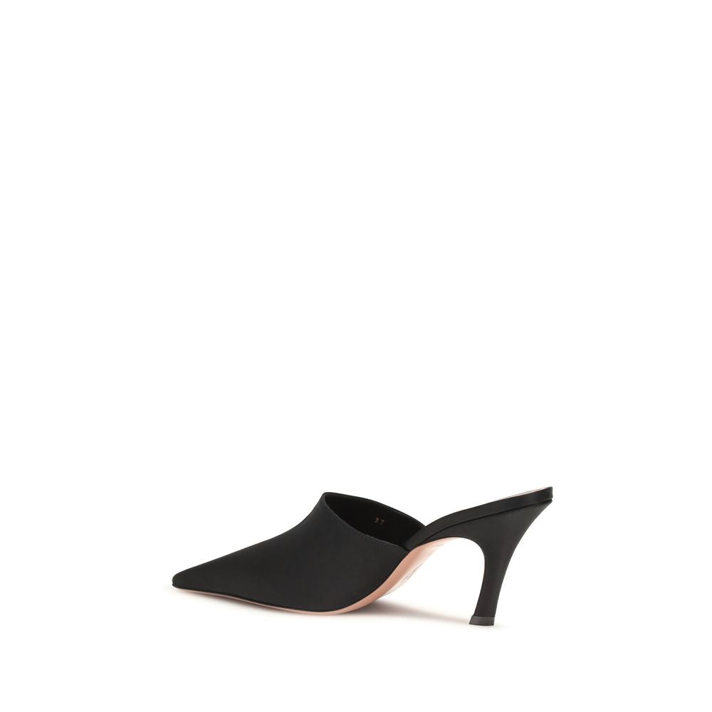 Amina Muaddi 100% Silk mule in black — view 3