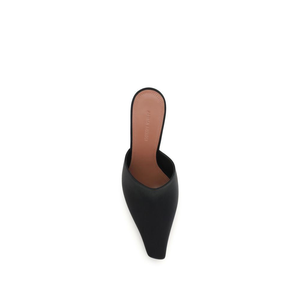 Amina Muaddi 100% Silk mule in black — view 4