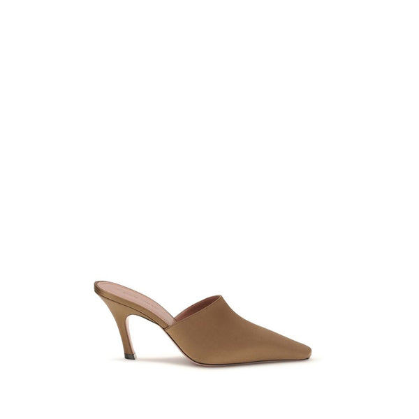 Amina Muaddi 100% Silk mule in brown