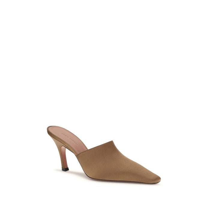 Amina Muaddi 100% Silk mule in brown — view 2