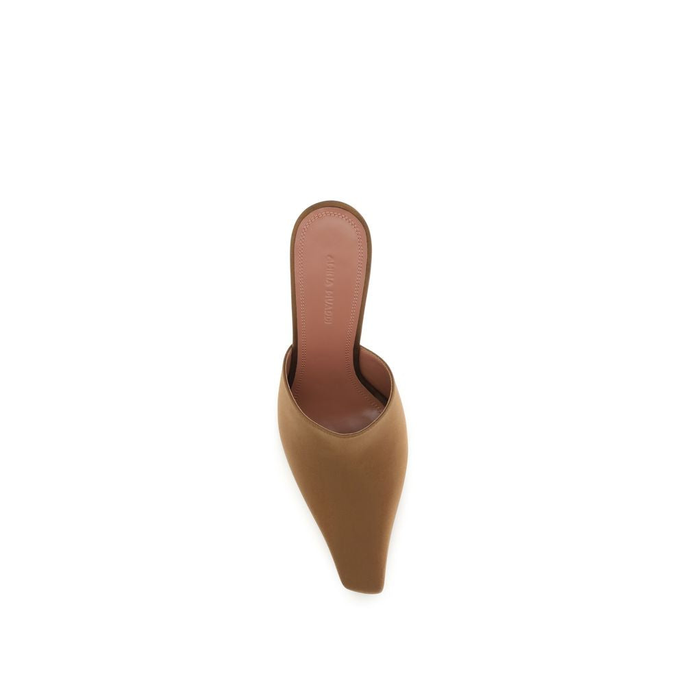 Amina Muaddi 100% Silk mule in brown — view 4
