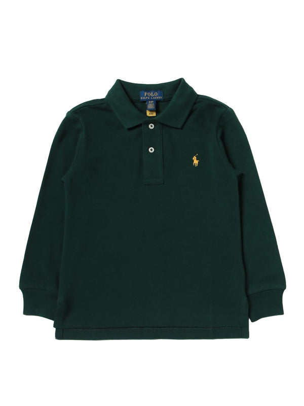 Knit Polo Shirt Green Cotton