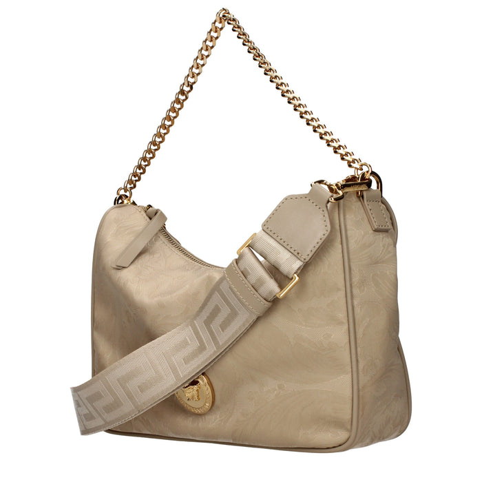 Beige Fabric Handbag Bag