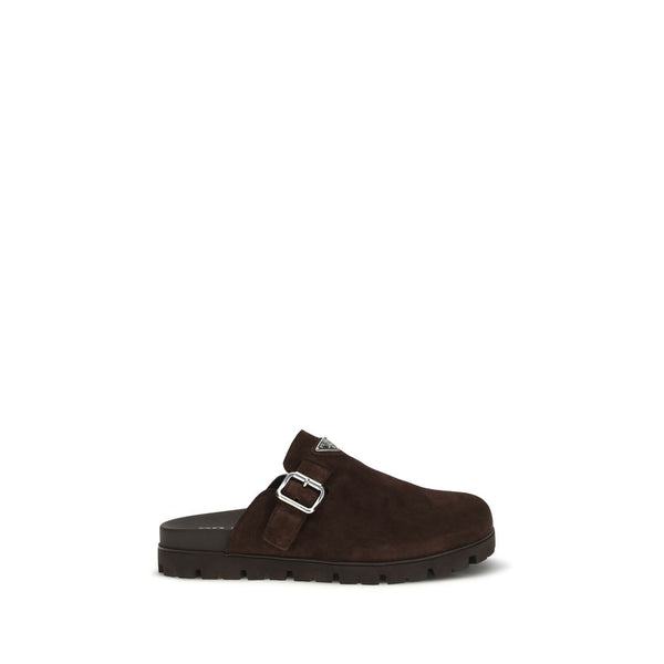 Prada 100% Calf Leather Bos Taurus mule in brown