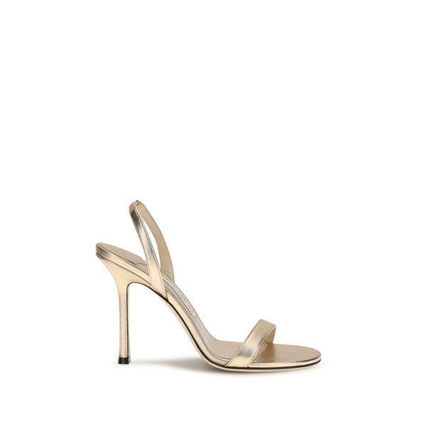 Jimmy Choo 100% Calf Leather Bos Taurus sandal in gold