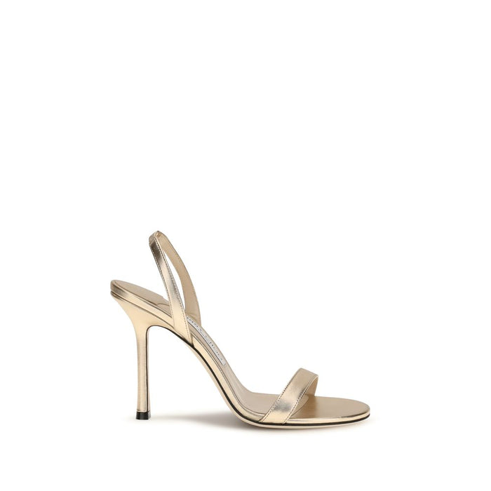 Jimmy Choo 100% Calf Leather Bos Taurus sandal in gold