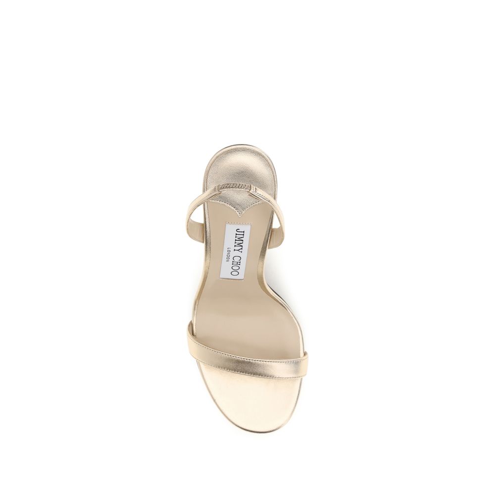 Jimmy Choo 100% Calf Leather Bos Taurus sandal in gold — view 4