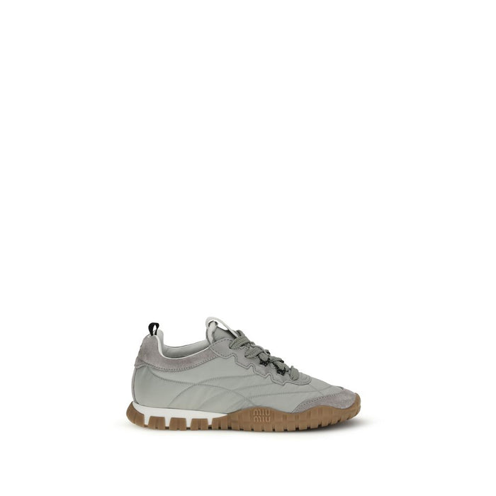 Miu Miu UPPER 50% Recycled Polyamide 50% Calf Leather Bos Taurus SOLE 100% Rubber sneaker in gray