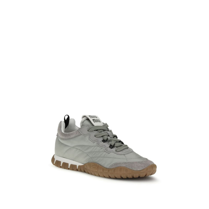 Miu Miu UPPER 50% Recycled Polyamide 50% Calf Leather Bos Taurus SOLE 100% Rubber sneaker in gray — view 2
