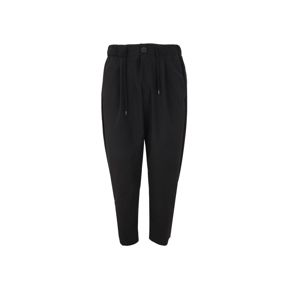 Herno 100% Polyester trousers in black