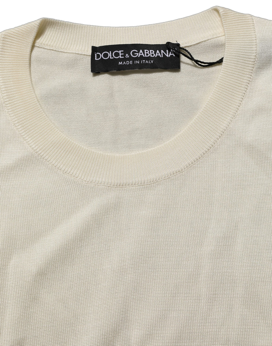 Dolce & Gabbana 100% Silk sweater in white