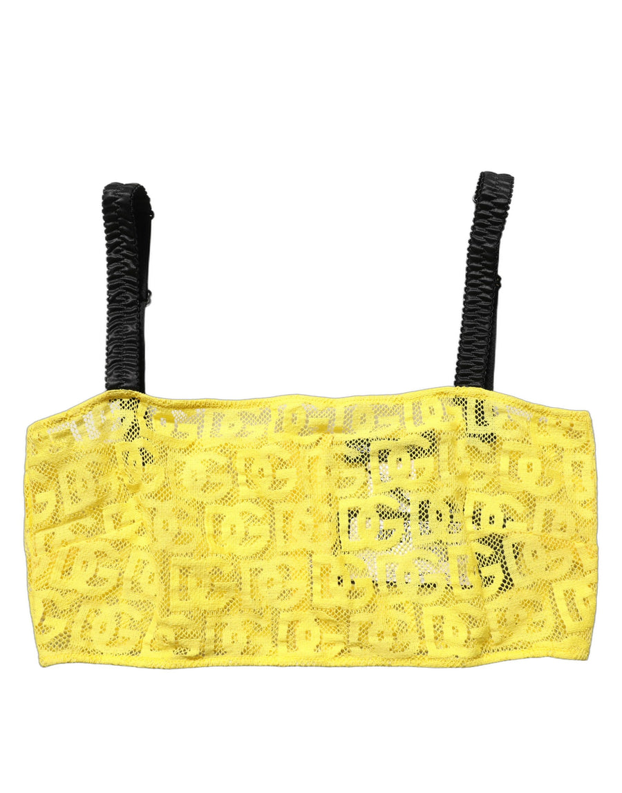 Dolce & Gabbana 52% Cotton bralette top in yellow